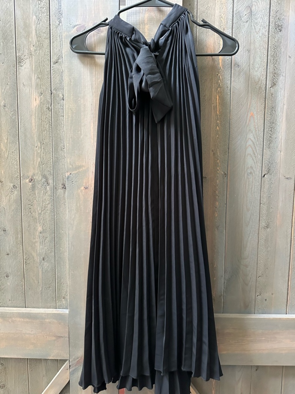 Black Pleated Halter Swing Dress - Women XL - Picture 4 of 4